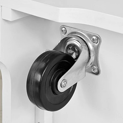 SoBuy® FKW41-WN Desserte sur roulettes Meuble de Cuisine de Service Roulant en Bois - Plans de Travail Rabattables - Haute Qualité et Stabilité