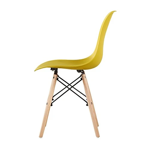 Lot de 4 chaises au Design Moderne de Style scandinave, Lia par MCC (Jaune)