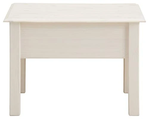 Domus Scandinavia Linda quadratisch mit 1 Schubkasten Table Basse, Bois, Blanc, 60 x 60 cm