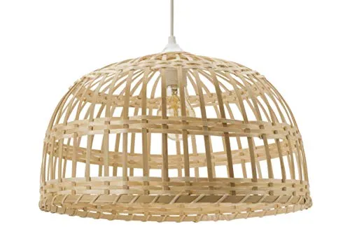 Luminaire Phuket 60, suspension bambou, 60 W, naturel, ø 60 x H 33 cm