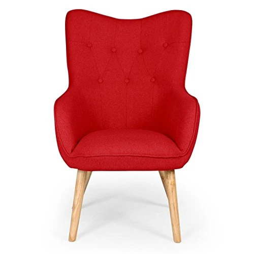 Paris Prix - Fauteuil Scandinave Aimee 67cm Rouge