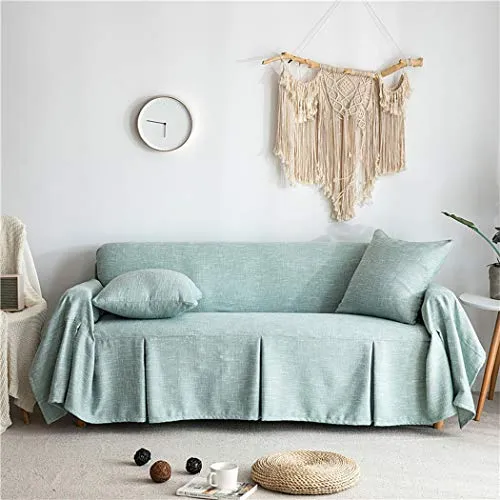 AIBBMIN Simple Jeté de Canapé Jeté de Lit en Lin Couverture de Fauteuil Décorative Housse de Canapé Antidérapage Universelle