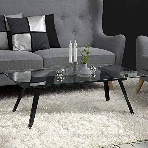 Marque Amazon - Movian Moiry - Table basse en verre trempé, 60 x 120 x 40 cm