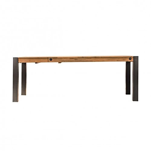 Meubletmoi Table Repas Extensible Style Industriel/Structure métal et Plateau en Bois d'acacia / 160/210 x 90 cm/Facture et Finitions soignées – Collection Workshop