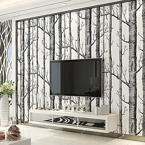 Rouleau de papier peint en bois de bouleau Cutogain pour chambre à coucher, salon