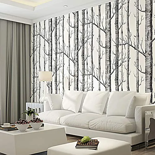 Rouleau de papier peint en bois de bouleau Cutogain pour chambre à coucher, salon