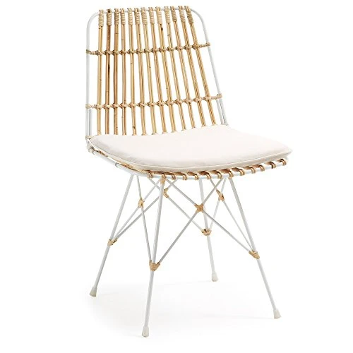 Kave Home - Chaise en rotin Ainisa avec Structure en Acier