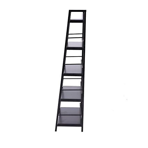 Homcom Étagère bibliothèque Style Industriel incliné 5 Niveaux 70L x 35l x 150H cm Noir