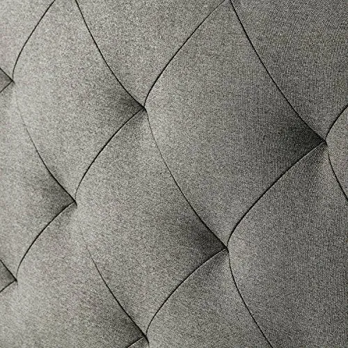 marcKonfort Tête de lit Milano 160X60, Losanges en Tissu Gris, 8 cm d'épaisseur