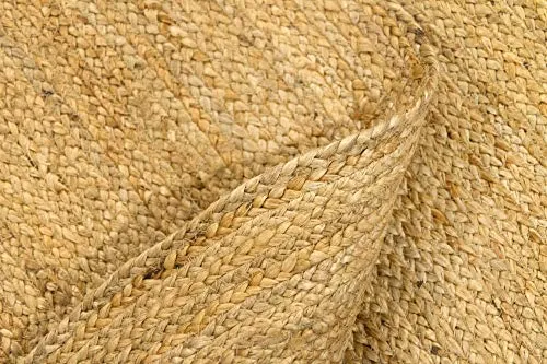 HAMID Tapis Jute Naturel - Alhambra Rond Tapis 100% Fibre de Jute (Naturel, 200x200cm)