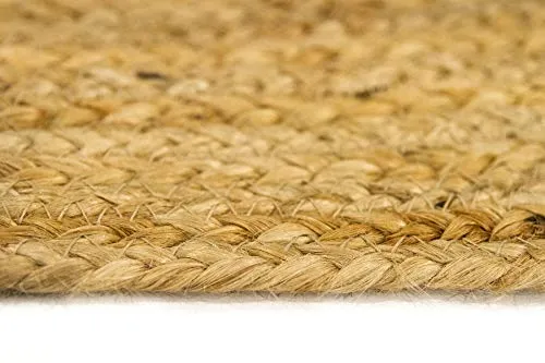 HAMID Tapis Jute Naturel - Alhambra Rond Tapis 100% Fibre de Jute (Naturel, 200x200cm)