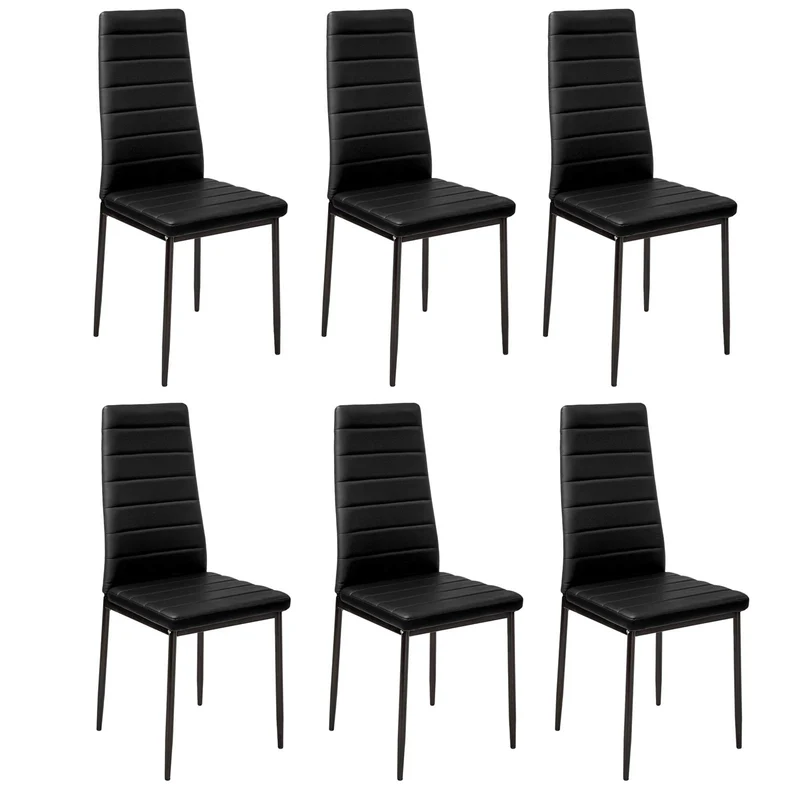 Anaelle Panana 6 x Chaises en Faux Cuir Haut Dossier pour Salle à Manger, Cuisine, Bureau, Restaurant et Bar, Taille: 42 x 52 x 96 cm, Poids: 20 kg