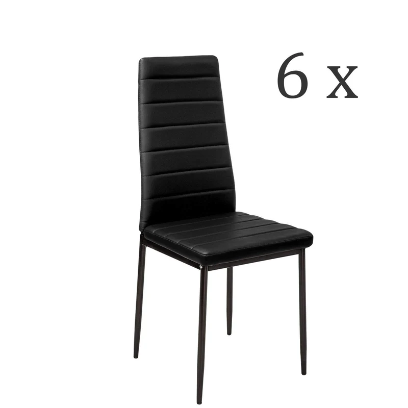 Anaelle Panana 6 x Chaises en Faux Cuir Haut Dossier pour Salle à Manger, Cuisine, Bureau, Restaurant et Bar, Taille: 42 x 52 x 96 cm, Poids: 20 kg