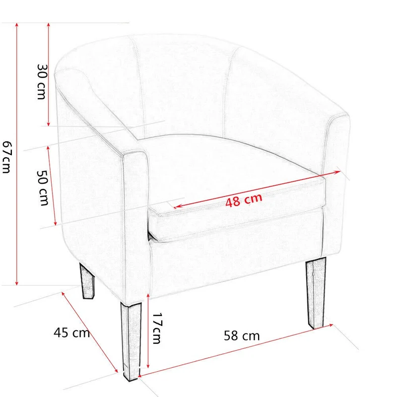 Anaelle Panana Fauteuils Cabriolet en Tissu à Carreaux + Bois Oreiller Chauffeuse, Salle à Manger, Salon, Bureau, Café, Taille: 58 x 45 x 70cm, Poids: 13kg