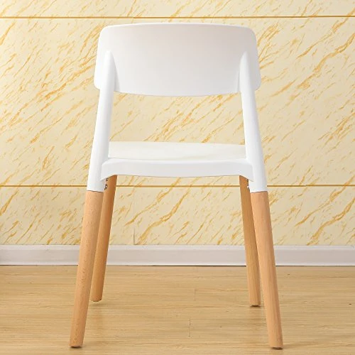 interougehome Lot de 2 chaises scandinaves Modernes avec Pieds en Bois - Blanc, Lot de 2 chaises scandinaves Design Retro