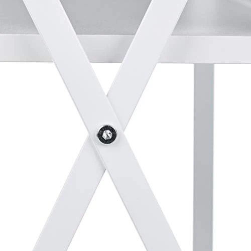 Relaxdays Bureau Pliable,Table Peu encombrante, 2 étagères, pour Travail à la Maison,Chambre d’ado, Choix de Couleurs, Panneau de Particules, Fer, Weiß, 76 x 107 x 55 cm
