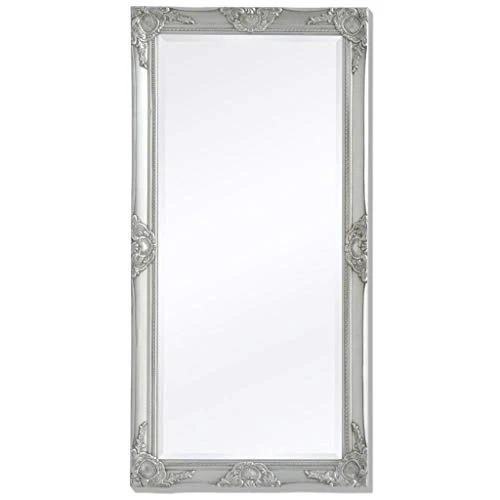 Tidyard Miroir Mural Magnifique pour Salle de Bain/Dressing Style Baroque Argenté 120 x 60 cm