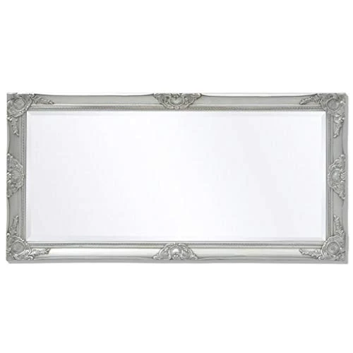 Tidyard Miroir Mural Magnifique pour Salle de Bain/Dressing Style Baroque Argenté 120 x 60 cm