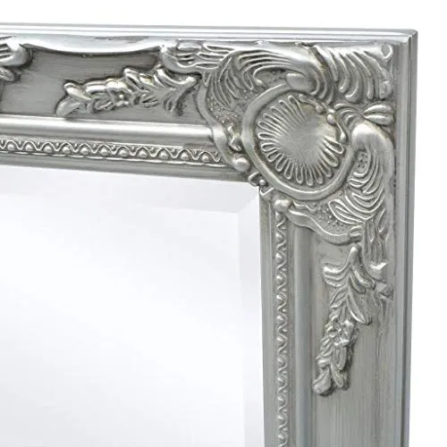 Tidyard Miroir Mural Magnifique pour Salle de Bain/Dressing Style Baroque Argenté 120 x 60 cm