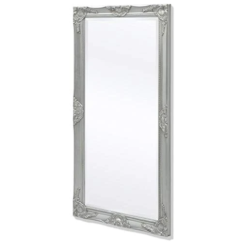 Tidyard Miroir Mural Magnifique pour Salle de Bain/Dressing Style Baroque Argenté 120 x 60 cm