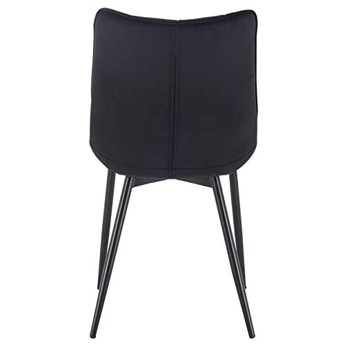 WOLTU BH142sz-2 Chaise de Salle à Manger Lot de 2 Chaise de Cuisine Assise rembourrée en Velours Pieds en métal Stable,Noir