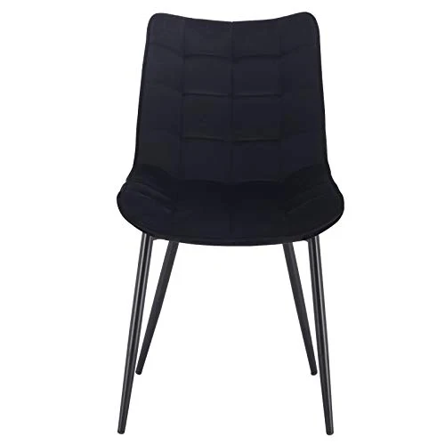 WOLTU BH142sz-2 Chaise de Salle à Manger Lot de 2 Chaise de Cuisine Assise rembourrée en Velours Pieds en métal Stable,Noir