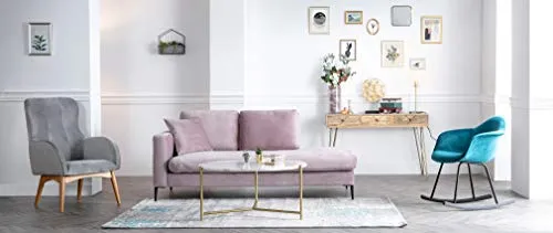 Méridienne en Velours Gris Clair Cozy - Miliboo & Stéphane Plaza