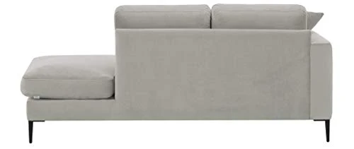 Méridienne en Velours Gris Clair Cozy - Miliboo & Stéphane Plaza