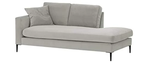 Méridienne en Velours Gris Clair Cozy - Miliboo & Stéphane Plaza