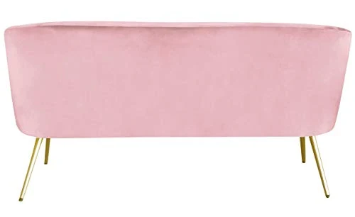 Menzzo Goldman Canapé en Velours, Bois, Rose, L150 x P70 x H75 cm
