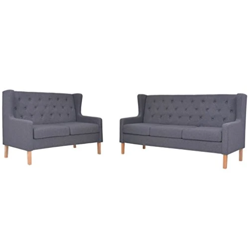 YiYueTrade Ensemble de canapés 2 pcs Tissu Gris
