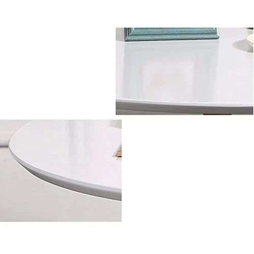 YNLRY Table Ronde Thé Table Table Basse Table Basse Salon Chambre Table D'appoint Table Ronde, Jambes en Bambou + Cut Surface Design (Color : White, Size : 80 * 80 * 44CM)