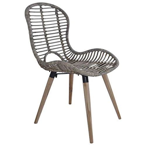 Tidyard 4 pcs Chaise de Jardin | Chaises de Salle à Manger | Chaises d'Extérieur en Rotin 48x64x85 cm Marron