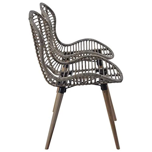 Tidyard 4 pcs Chaise de Jardin | Chaises de Salle à Manger | Chaises d'Extérieur en Rotin 48x64x85 cm Marron