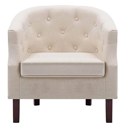 vidaXL Fauteuil avec Revêtement en Tissu Beige Salon Salle de Séjour Canapé