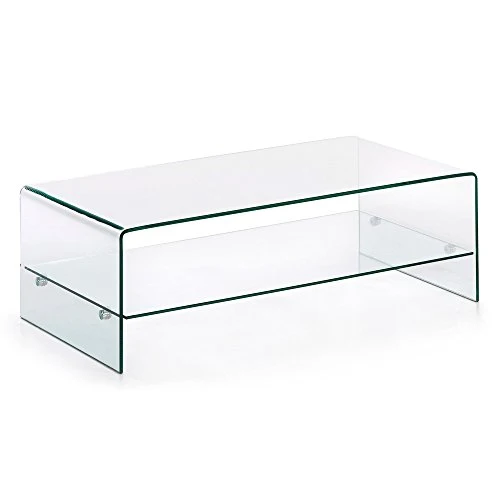 Kave Home - Table Basse Burano en Verre trempé et Transparent de Forme rectangulaire 110 x 55 cm