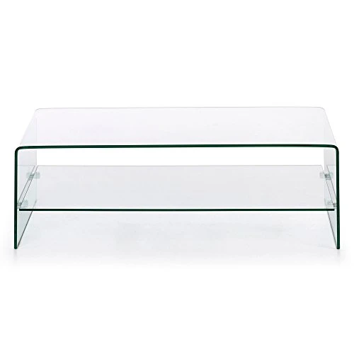 Kave Home - Table Basse Burano en Verre trempé et Transparent de Forme rectangulaire 110 x 55 cm