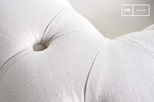 canapé Chesterfield montaigu - Bois Massif, Haute résistance, Grand Confort d'assise, Rembourrage intérieur Dense | Le Charme d'un canapé Chesterfield en Lin - Blanc perlé (L218 x H72 x P82 cm)