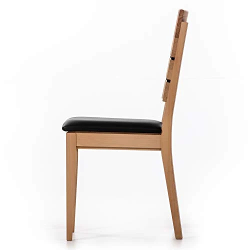 Marque Amazon - Alkove - Hayes - Set de 2 fauteuils en bois massif avec siège tapissé, C-ur de hêtre