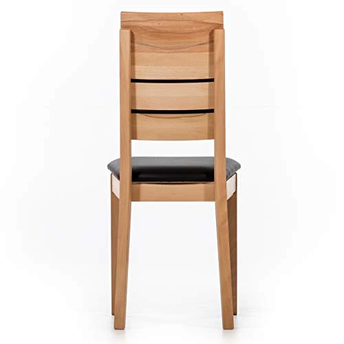 Marque Amazon - Alkove - Hayes - Set de 2 fauteuils en bois massif avec siège tapissé, C-ur de hêtre