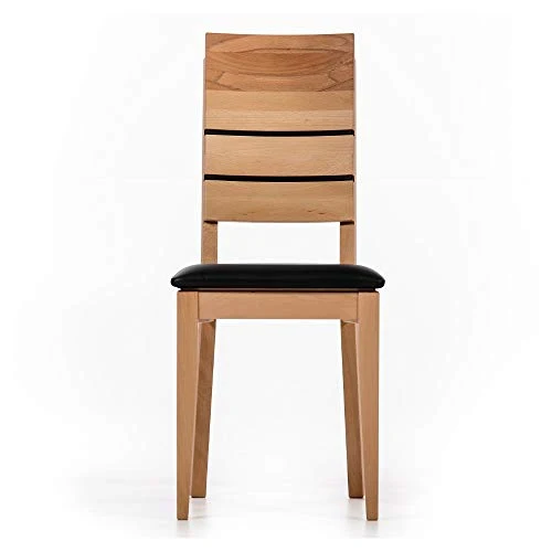 Marque Amazon - Alkove - Hayes - Set de 2 fauteuils en bois massif avec siège tapissé, C-ur de hêtre