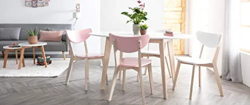 Miliboo Chaises Design Bois et Blanc (Lot de 2) Leena