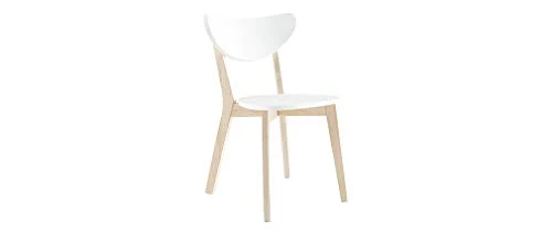 Miliboo Chaises Design Bois et Blanc (Lot de 2) Leena