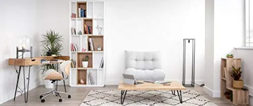 Miliboo Fauteuil scandinave en Tissu Naturel et chêne Yumi