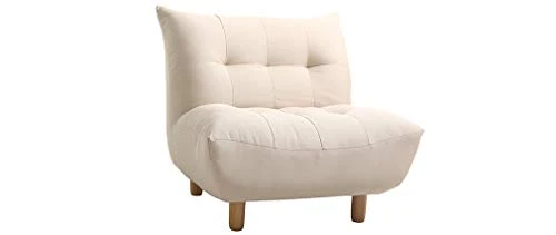 Miliboo Fauteuil scandinave en Tissu Naturel et chêne Yumi