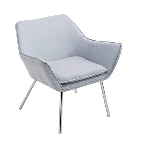 CLP Fauteuil Lounge Design Caracas Tissu I Chaise Confortable Assise et Dossier rembourrés Accoudoir I Fauteuil de Salon Piètement en Métal Gris