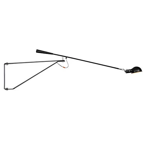FYBAO Applique rétro Bascule Lampe réglable Mur Long Bras paroi Grenier de Fer Industriel léger personnalité E27 Lampe Murale créative,Noir,150CM