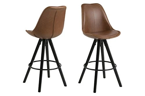 Marque Amazon - Movian Arendsee - Lot de 2 tabourets de bar, 55 x 48,5 x 111,5 cm, Marron