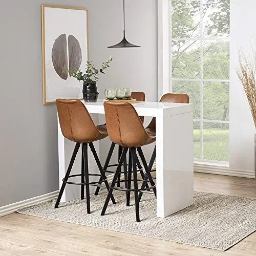 Marque Amazon - Movian Arendsee - Lot de 2 tabourets de bar, 55 x 48,5 x 111,5 cm, Marron