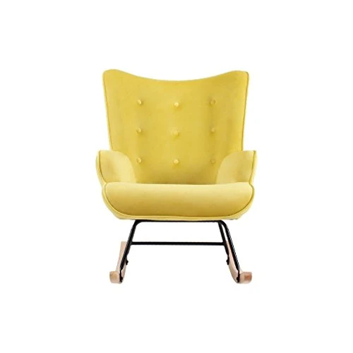 Zons Fauteuil à Bascule H92X100X68CM en Velours Jaune